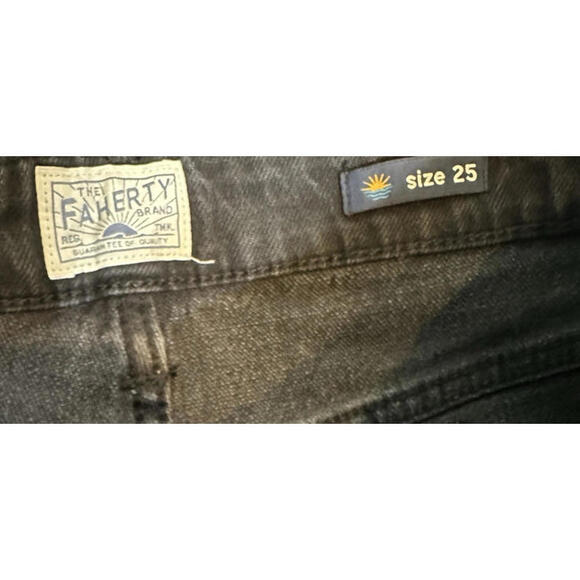 Faherty Slim Straight Jeans Womens 25 Pants Black Denim Special Weave Stretch - Picture 5 of 8